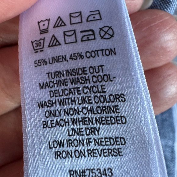 Sigrid Olsen Striped Blue and White Linen/cotton top. Prp23”,length 22” - Picture 8 of 8